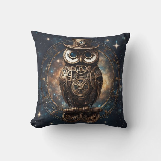 Steampunk Owl  Cushion (Front)