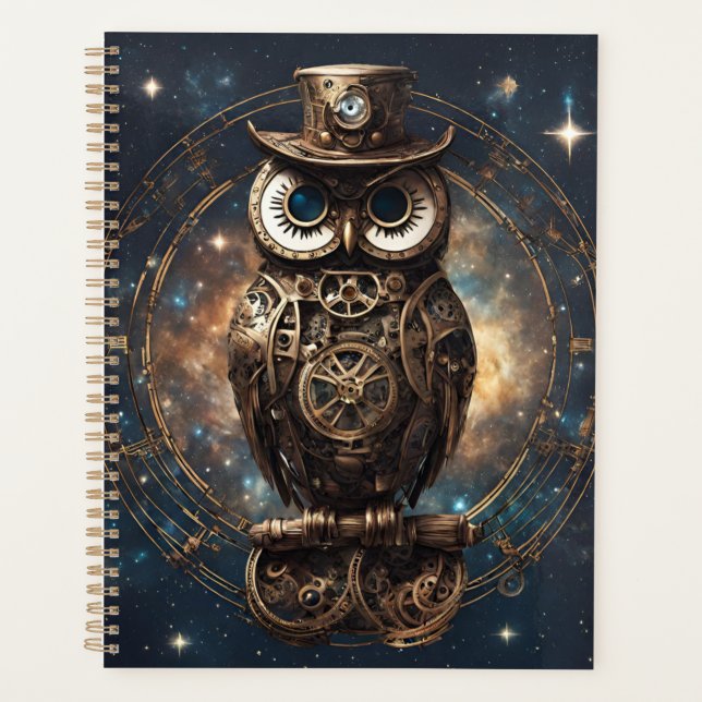 Steampunk Owl  Planner (Front)