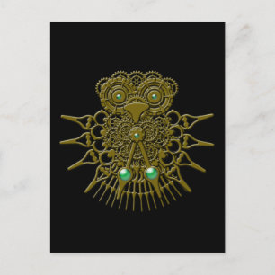 Steampunk Owl Postcard