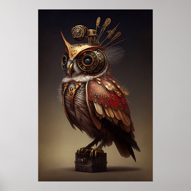 Steampunk Owl Poster (Front)