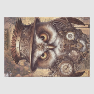 Steampunk Owl Tissue Paper