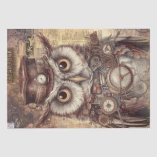 Steampunk Owl Tissue Paper