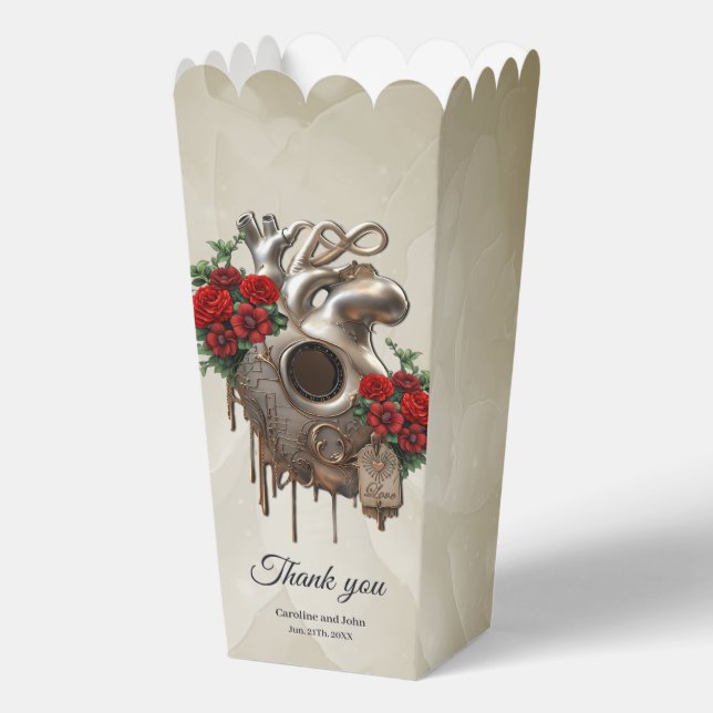 Steampunk Passion, the mechanical Heart of Love.  Favour Box (Front)
