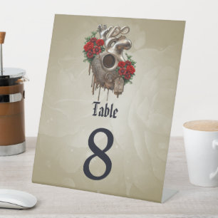 Steampunk Passion, the mechanical Heart of Love. Pedestal Sign