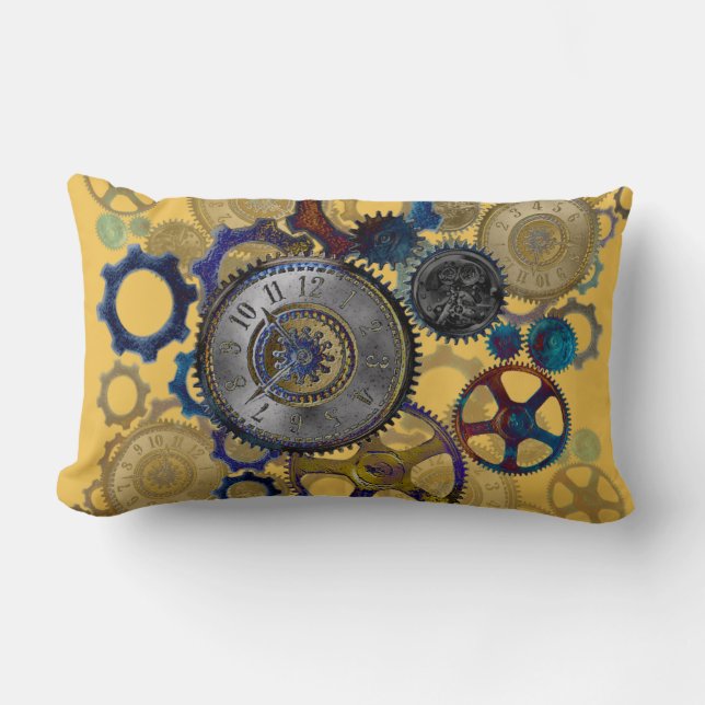 STEAMPUNK patterns Home decor Lumbar Cushion (Front)