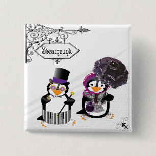 Steampunk Penguins Button