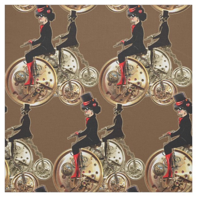 Steampunk pennyfarthing  cosplay time travel fabric (Swatch)