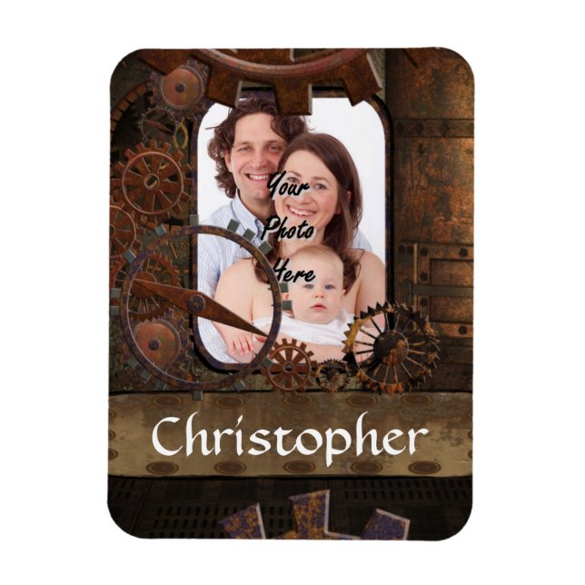 Steampunk photo background magnet (Vertical)