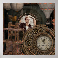 Steampunk Photo Frame Industrial Clock Machinery