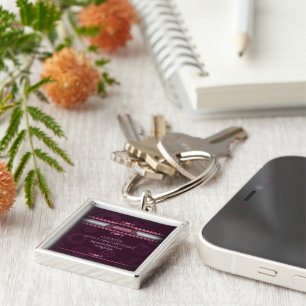 Steampunk, pink heart with Monogram nameplate Key Ring