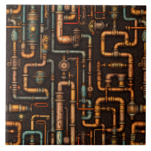 Steampunk pipes tile