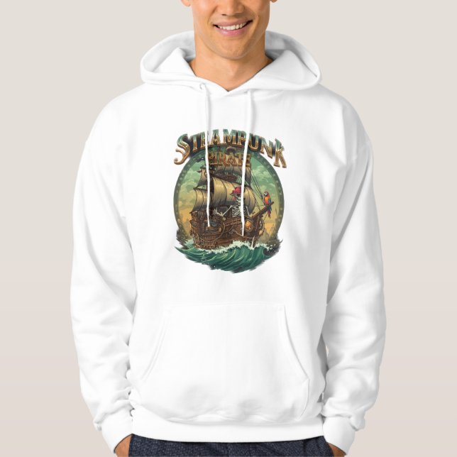 Steampunk Pirate Mechanical Corsai Victorian Cogwo Hoodie (Front)