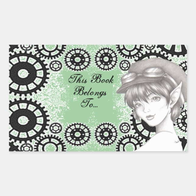 Steampunk Pixie Book Label Stickers (Front)