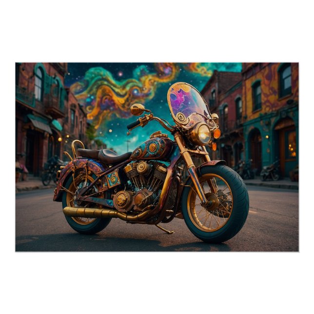 Steampunk Plasma Motorcycle Machine Poster (Front)