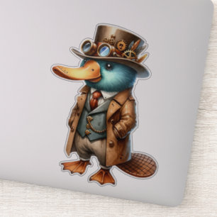Steampunk Platypus Transparent Sticker