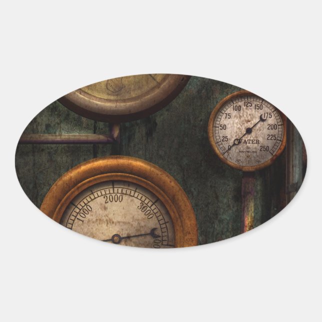 Steampunk - Plumbing - Gauging success Oval Sticker (Front)