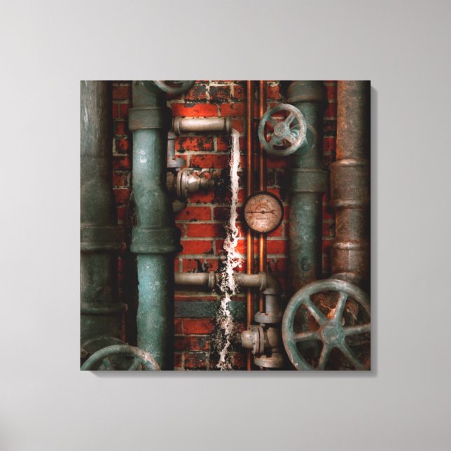 Steampunk - Plumbing - Pipes and Valves Canvas Print (Front)