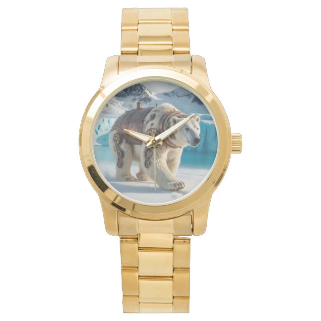 Steampunk Polar Bear Warrior Watch (Front)