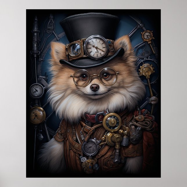 STEAMPUNK POMERANIAN POSTER (Front)
