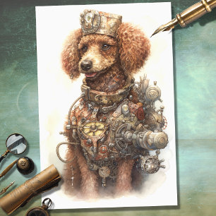 Steampunk Poodle 2 Decoupage Paper