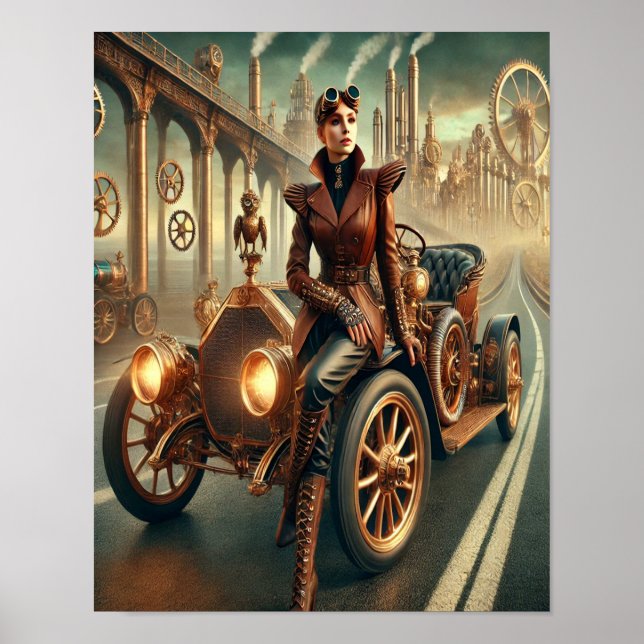 Steampunk Poster 40, Cross-Country Auto Chaufffer (Front)