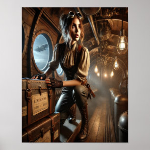 Steampunk Poster 42, The Airship Stowaway   