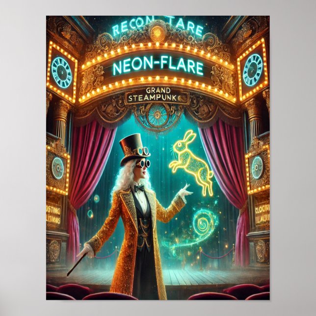 Steampunk Poster 70 The Neon-Flare Magician (Front)