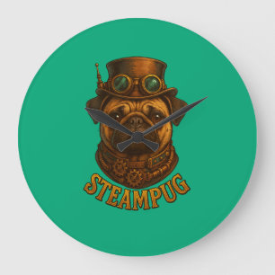 Steampunk Pug Wall Clock - vintage "Steampug"