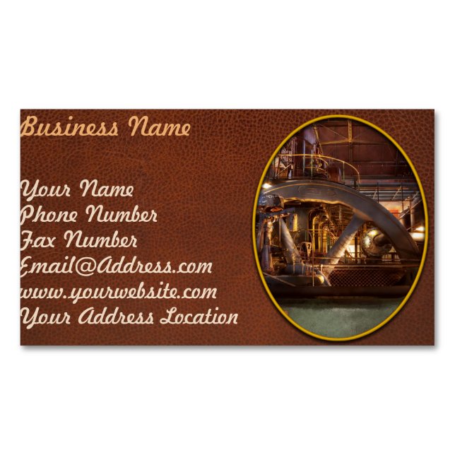 Steampunk - Pumped up Magnetic Business Card (Front)