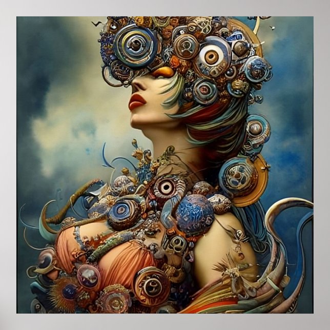 Steampunk Queen Art Poster (Front)