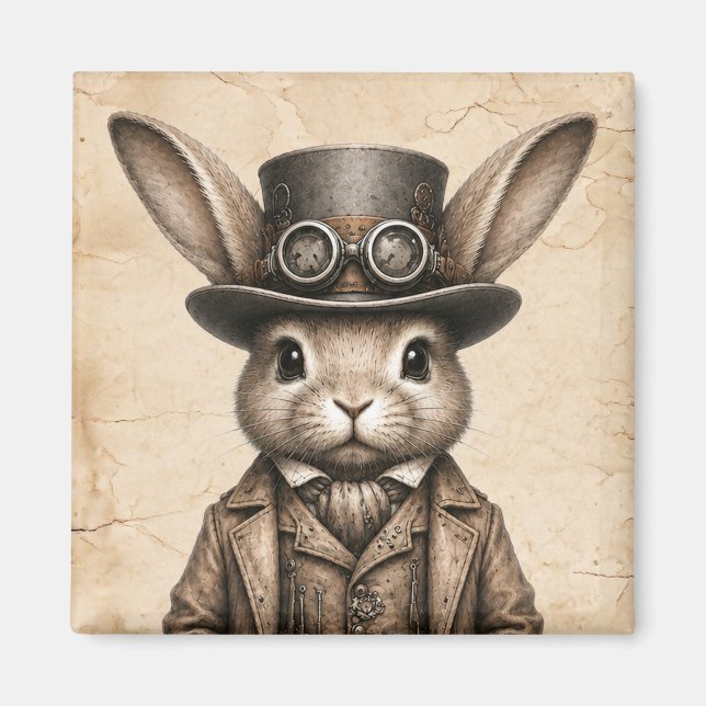 Steampunk Rabbit  Magnet (Front)