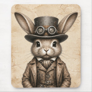 Steampunk Rabbit Mouse Pad