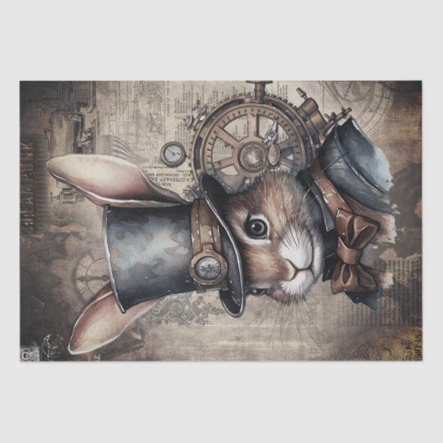 Steampunk Rabbit Tissue Paper (Front)