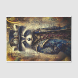 Steampunk Racoon In Coat Portrait DS4LF Decoupage Tissue Paper