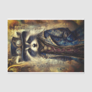 Steampunk Racoon In Coat Portrait DS4RF Decoupage Tissue Paper