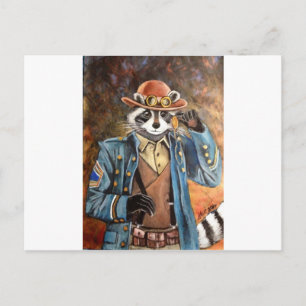 Steampunk Racoon Postcard