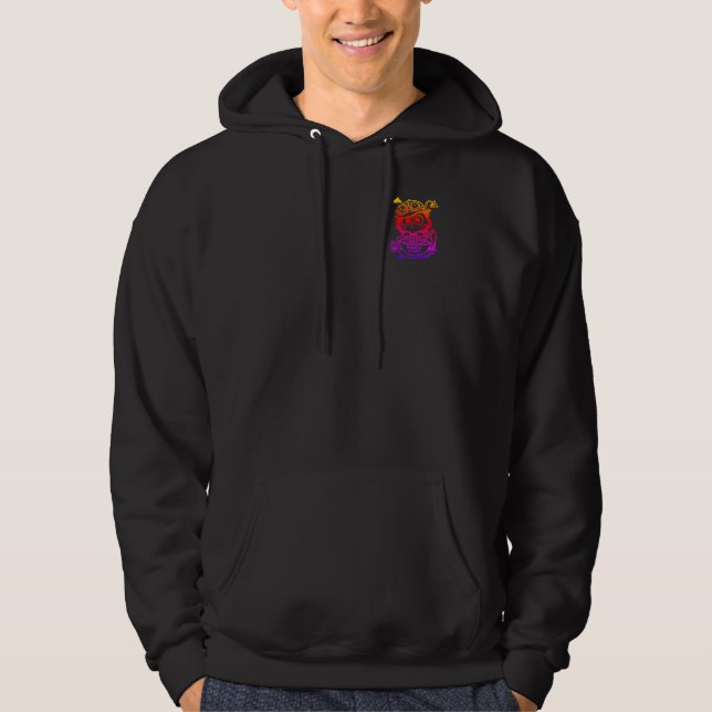 Steampunk Ramen Cat Neon Men Pullover Hoodie (Front)