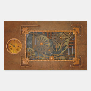 Steampunk Rectangular Sticker