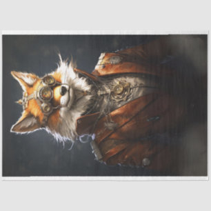 Steampunk Red Fox Uniform Decoupage Tissue Paper
