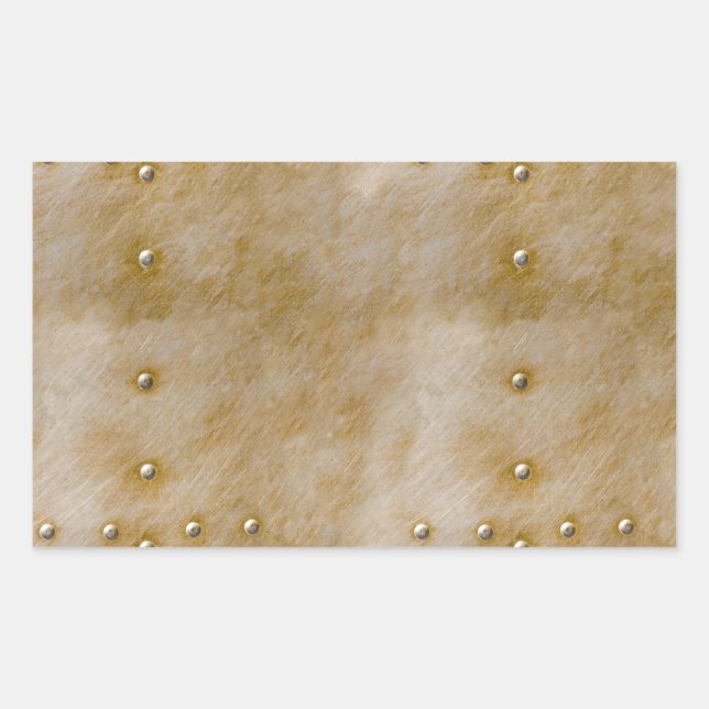 Steampunk Rivets Rectangular Sticker (Front)