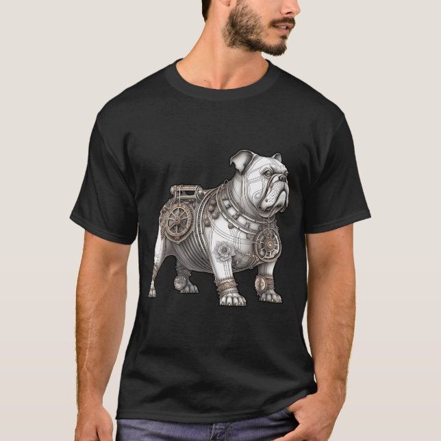 Steampunk, robot pug illustration T-Shirt (Front)
