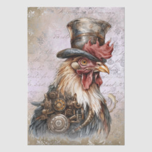 Steampunk Rooster Tissue Paper
