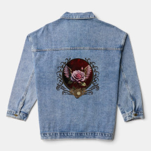 Steampunk rose denim jacket