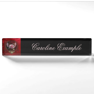 Steampunk rose nameplate