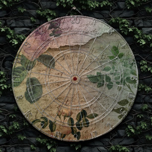 Steampunk Rose   Vintage Grunge Torn Paper Dartboard