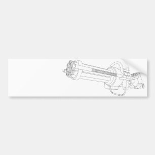 Steampunk Rotation Gun Bumper Sticker