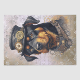 Steampunk Rottweiler Dog Tissue Paper