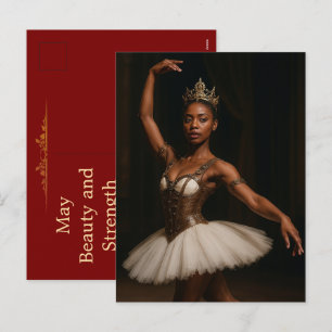 Steampunk Royal Ballerina Elegant Fantasy Holiday Postcard