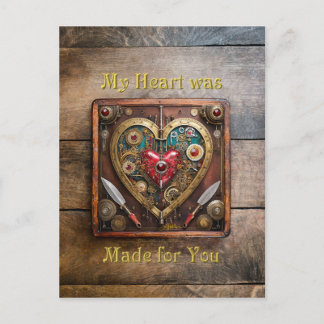 Steampunk Rubies And Daggers Warrior Valentine Postcard