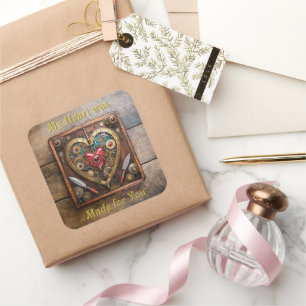 Steampunk Rubies And Daggers Warrior Valentine Square Sticker